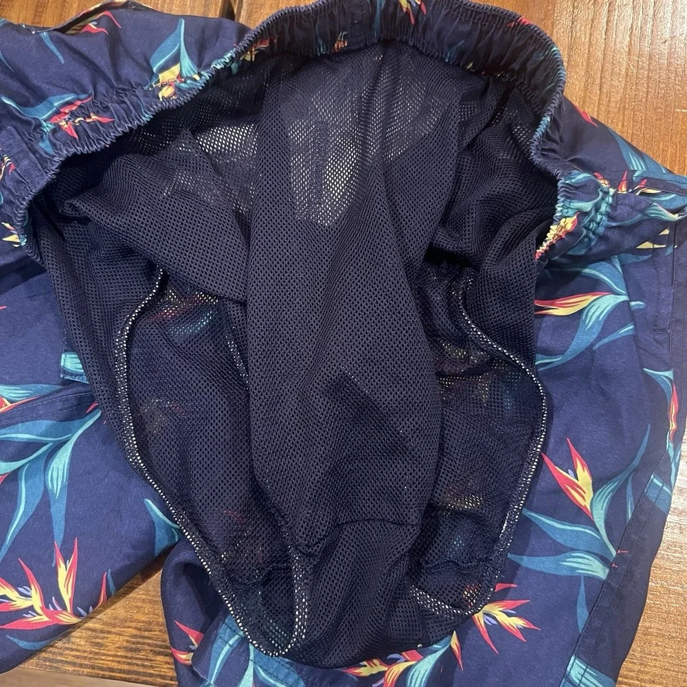 Lands' End Swim Trunks Swimsuit Navy Blue Men's 32-34 Medium‎ 8